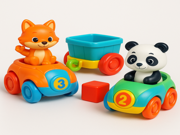 Playskool - Roll & Go Critters – 2 Fahrzeuge + 2 Tier-Figuren für Kleinkinder ab 12 Monaten