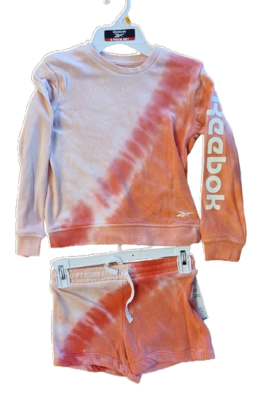 Reebok Kinder Short-Set Training- Hausanzug „Diagonal Tie-Dye“ – Strawberry Pink