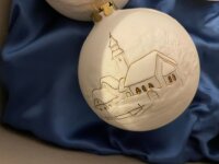 Weihnachtskugeln Porzellan 1 x 10 cm, 6 x 6 cm