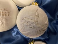 Weihnachtskugeln Porzellan 1 x 10 cm, 6 x 6 cm