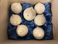 Weihnachtskugeln Porzellan 1 x 10 cm, 6 x 6 cm