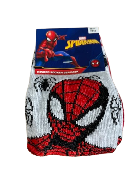 Marvel Spiderman Kinder Socken 3er Pack – Weicher Baumwollmix – Drei coole Motive