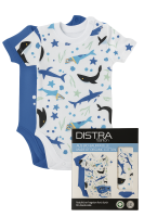 Baby Kurzarmbody 2er Set 100% Baumwolle - Wal