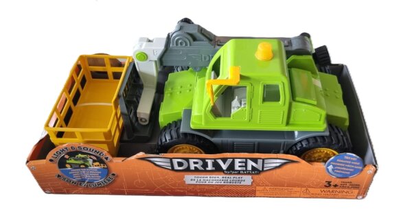 Baustellenfahrzeug mit Arbeitsplattform, Licht & Sound (ca. 45 cm) DRIVEN by Battat Tough Rigs
