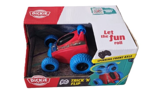 Ferngesteuertes Stuntauto mit drehbarer Vorderachse Dickie Toys – RC Trick ‘n’ Flip Stunt Force